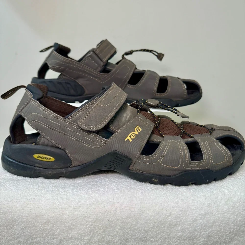 Teva Forebay Men's Brown Sport Hiking Sandals Water Ready Shoc Pad Size‎ 14